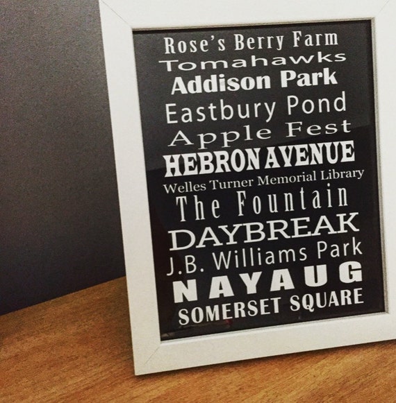 Glastonbury, Connecticut Hometown Landmark Print (New England, CT, Tomahawks, Gbury, etc.)