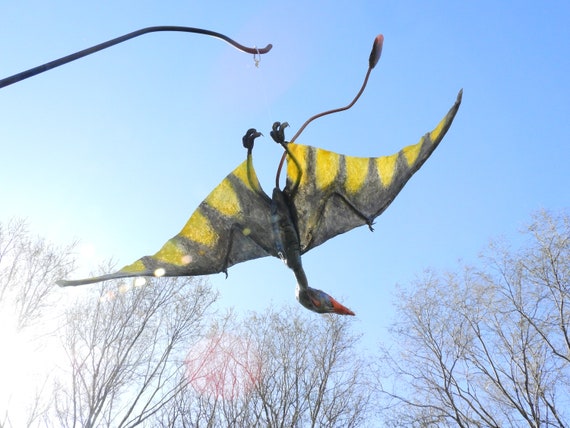 Pterodactylus Life Size Replica Flying Male Open Mouth Dinosaur