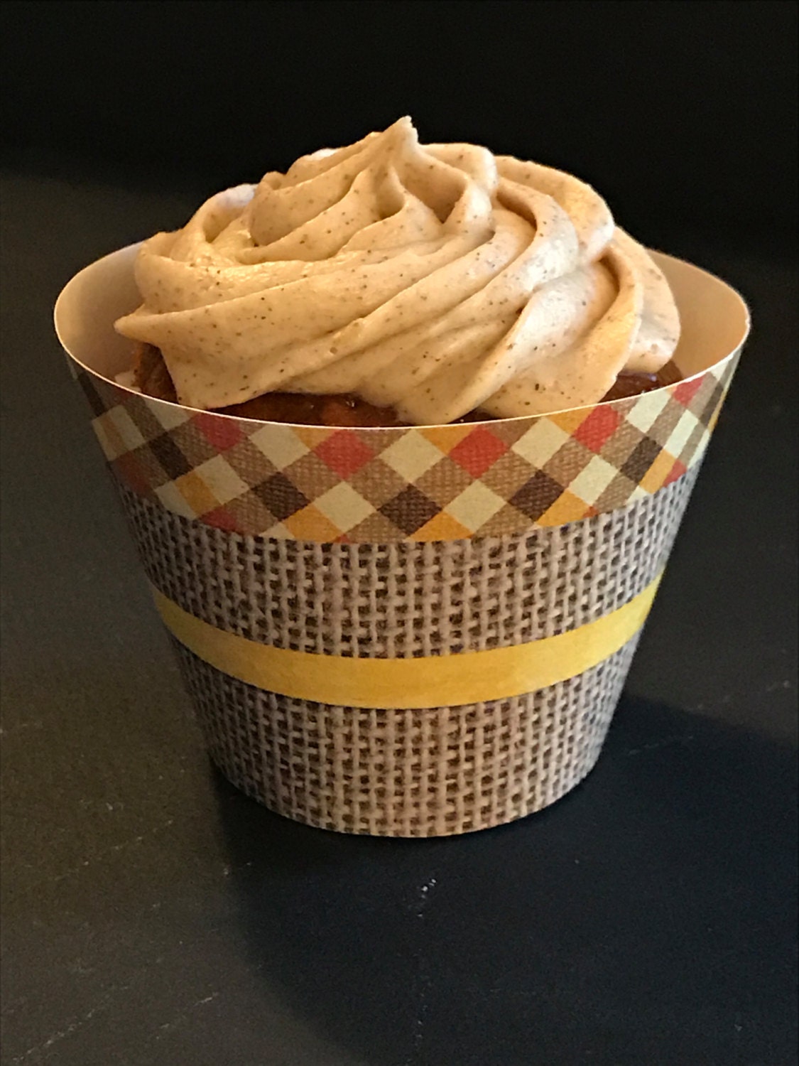 Burlap and Gingham Fall Cupcake Wrappers Etsy