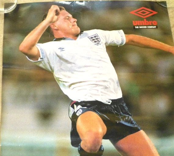 Vintage Poster Soccer Football UK Soccer Star Paul Gascoigne 