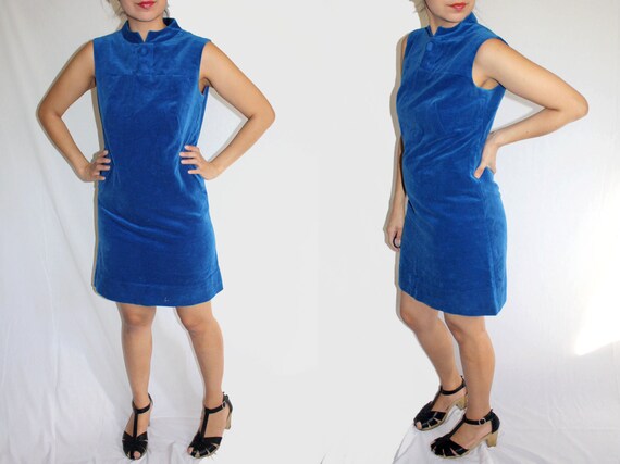 The Twiggy- Vintage 60's Nelly de Grab Blue Velvet