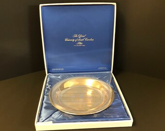 University of South Carolina, 1973 Commemorative Plate, Sterling with Gold Inlay, Franklin Mint, University Seal / Motto, Gamecocks, Alumni
