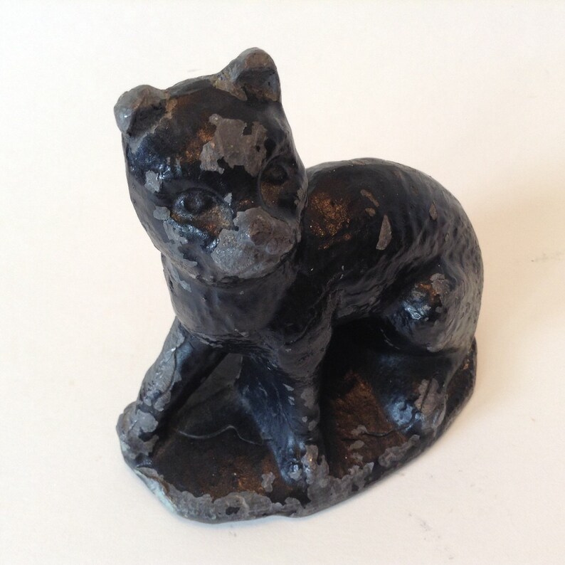 Black Cat Cat Bookend Vintage Lead Feline Doorstop Etsy