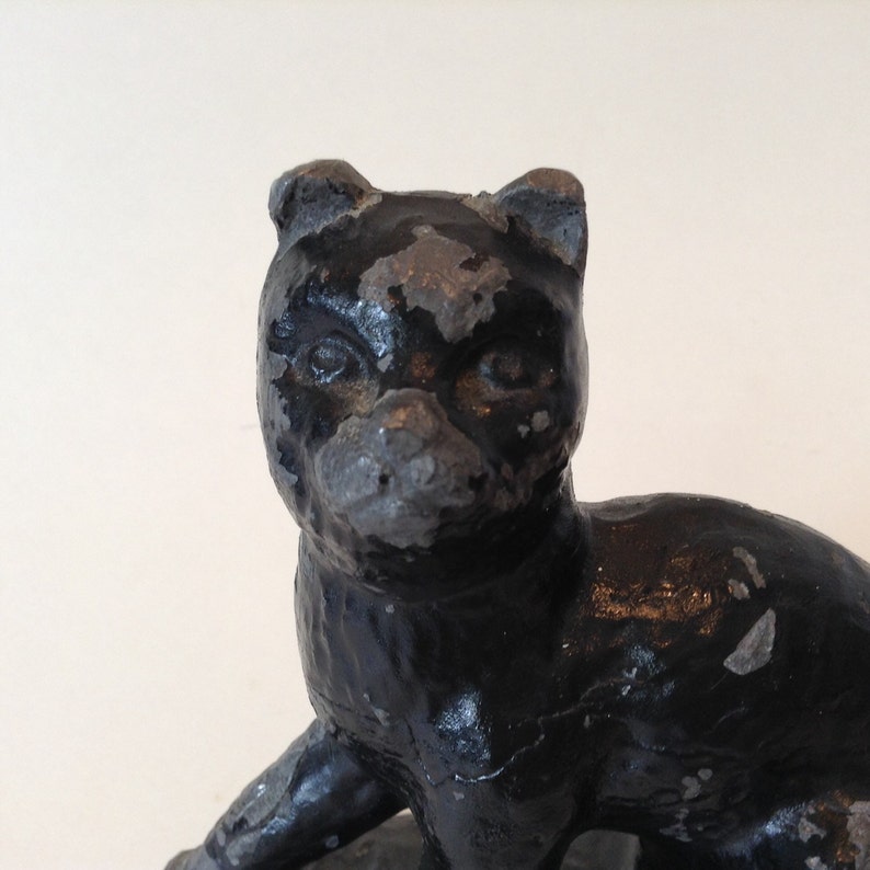 Black Cat Cat Bookend Vintage Lead Feline Doorstop Etsy