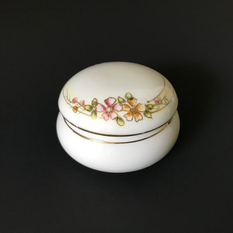 Nippon Porcelain Trinket Box Antique Japanese Hand Painted Etsy