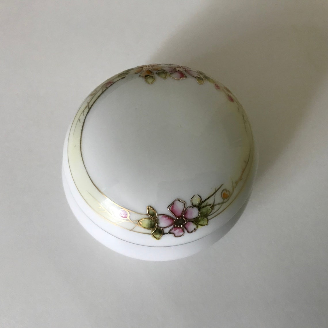 Nippon Porcelain Trinket Box Antique Japanese Hand Painted Etsy
