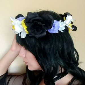 NON-BINARY Themed LGBTQIA+ Pride Flower Crown (fits most adult sized heads at 22-23" circumference)
