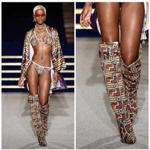 Prelim Ndebele Bikini swim/bodysuit African Print High Waisted Bikini, Swimsuit Women gift for her image 1