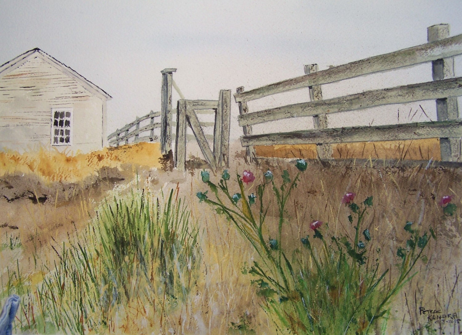 Malerei von szenischem bauernhof, weiße scheunenmalerei, bunte blumenszene,  künstler peter kundra - Etsy Österreich, image size:1500x1089