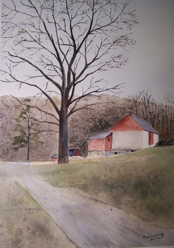 Scenis Barnsscenic Farmsoriginalpainting Of Barn Farms And Etsy