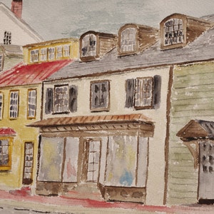 town painting,Frenchtownscene,townscape,street view,painting of town shops,cityscape, painting of shops,scenic painting,frenchtown