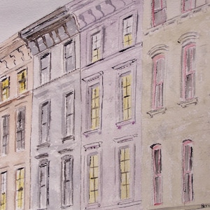 cityscape painting,painting of city buildings,cityscape, city scene,townhouse,art,buildings,scenic and landscape ,evening scene, sale, old ,