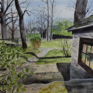 Looking over the Wall scene, inn at Phillip&#39;s mill,old mill, historic restaurant, stone inn,country inn,romantic inn,