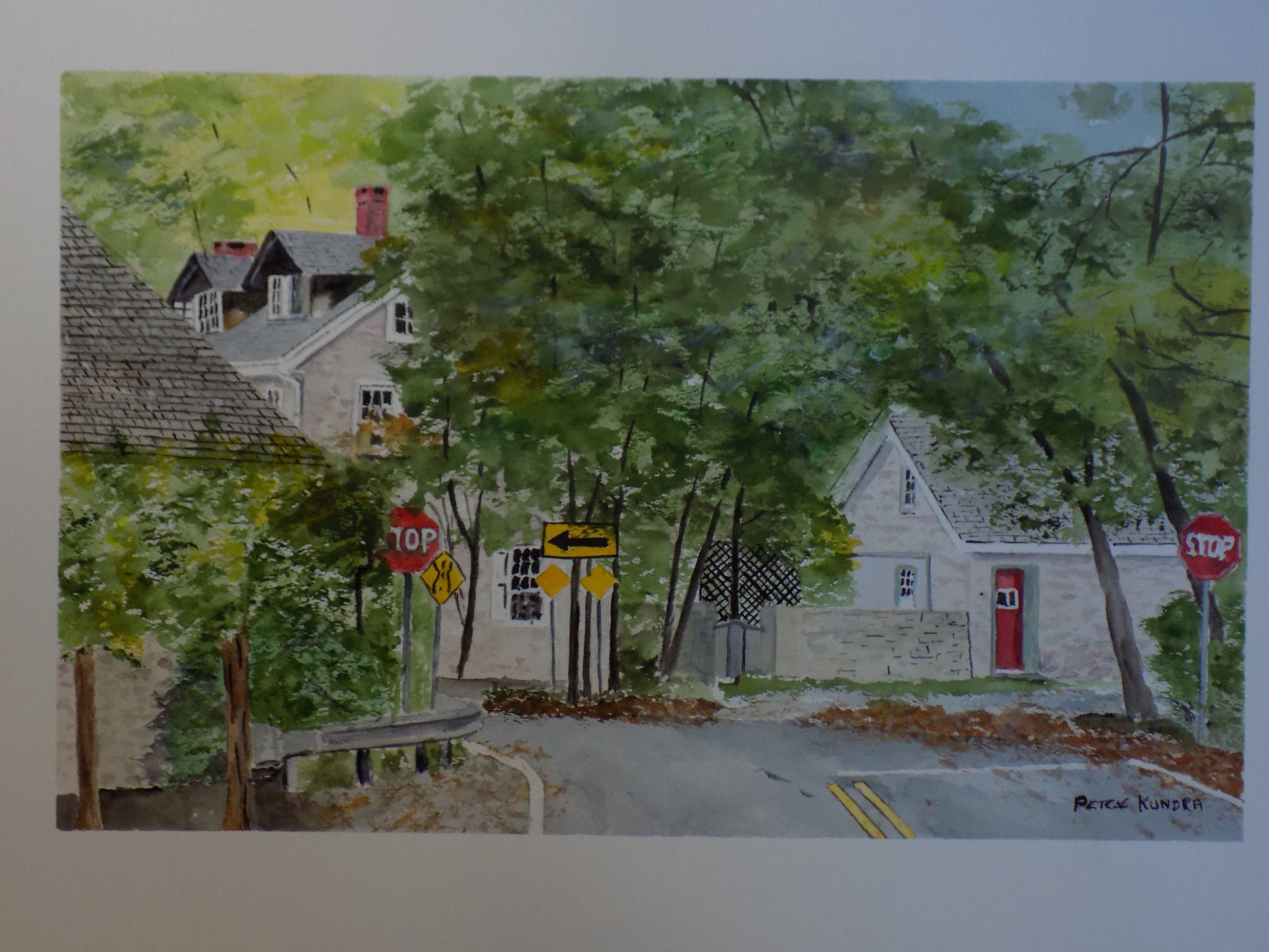 Phillips Mill Scene,old Mill,curve at PHILLIPS Mill,scenic Painting