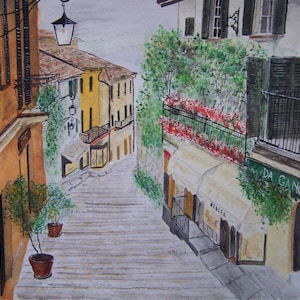 streetscape,,street scene,old town painting,european ,europe painting,Artist Peter Kundra