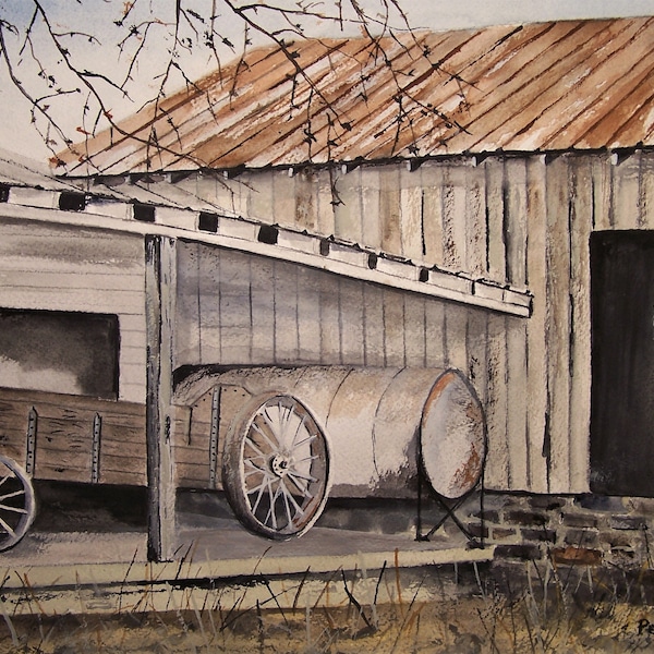 working farm,old barns,tin roof barn,manure wagon,metal tank scene,