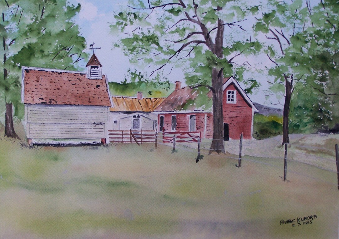 Barn Secene Barn Scene Painting,farm and Barns,barnyard,weathered Barns,old ...