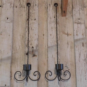 Vintage Pair Of Wrought Iron Wall Sconces - Candle Holders - Home Accessories -  Vintage Home Decor