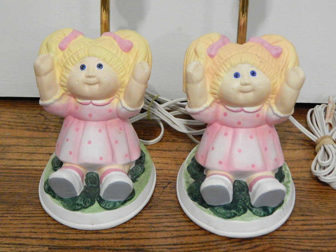 Vintage Pair of Female Cabbage Patch Kid Lamps Vintage Lamps Etsy