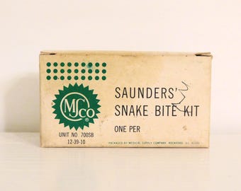Vintage Saunders Snake Bite Kit - Unused - Vintage Survivalist - Snake Bite First Aid Kit