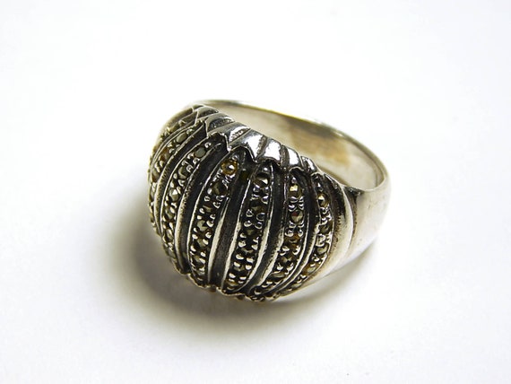 Vintage Cocktail Ring - Sterling Silver And Marcas