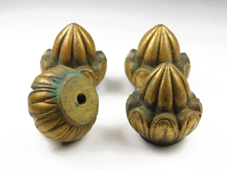 Set of Two Vintage Brass Finials Lamp Finials Vintage Lamp Decor