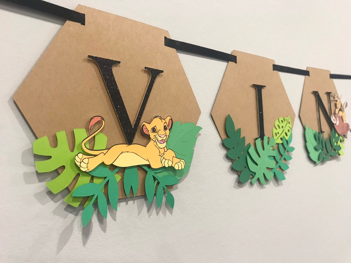 Lion King Birthday Banner Lion King Banner Lion King Name | Etsy