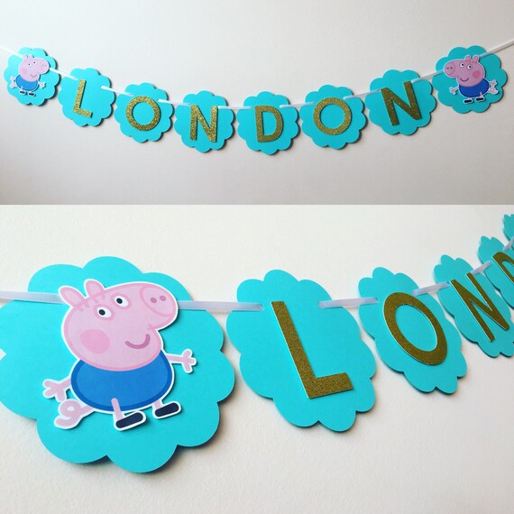 Peppa Pig Birthday Banner Peppa Pig Party Decorations Peppa Etsy
