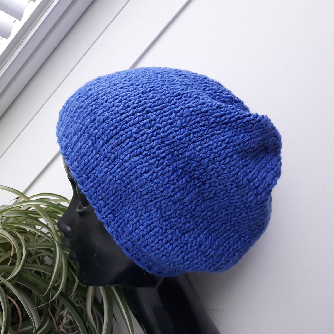 Blue Cotton Knit Hats Women Knitted Hats for Women Purple Etsy