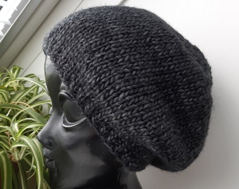 Knit hats women black Knitting hat Knit hat women Merino wool beanie Knitting hats Winter beret Womens beanie Women knit beret Wool beanie