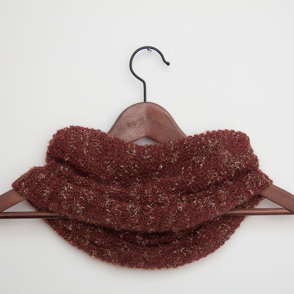 Shiny winter cowl scarf Brown Women cowl scarf Hand knit scarf Fashion cowl Hand Knitted Cowl Mohair Womens Hand Knitting Winter Accessories