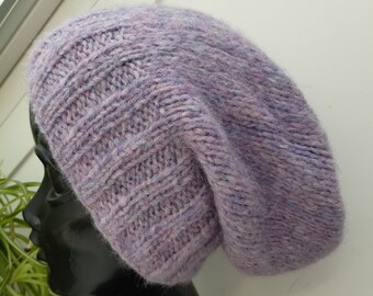 Bonnet Merino slouchy chapeau violet laine mérinos bonnet chapeaux rose tricot chapeaux femmes enfants hiver laine chapeau femmes bonnets laine mérinos bonnets