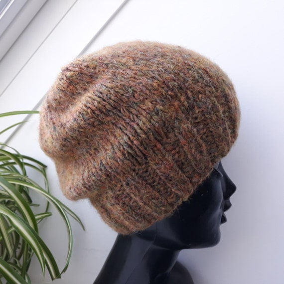 brown beanie cap