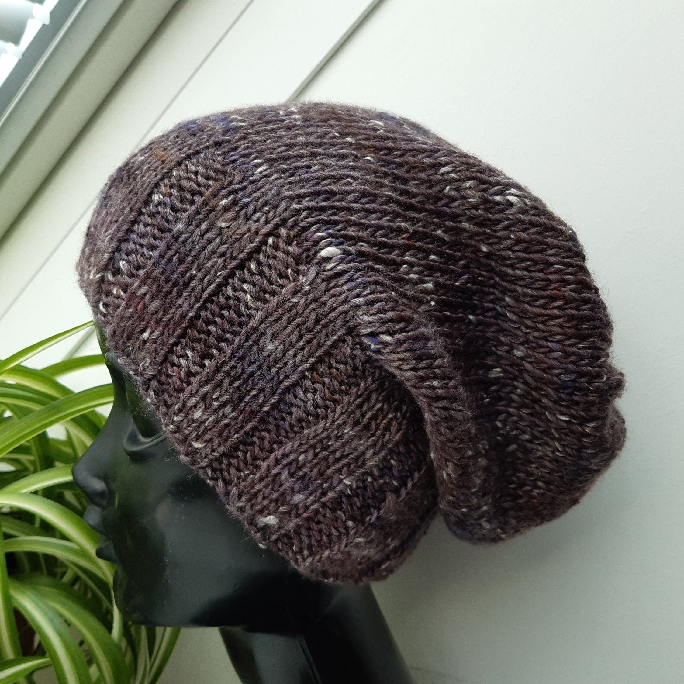 Brown Hat Knit Hats Antique Violet Natural Brown Gray Women Etsy UK