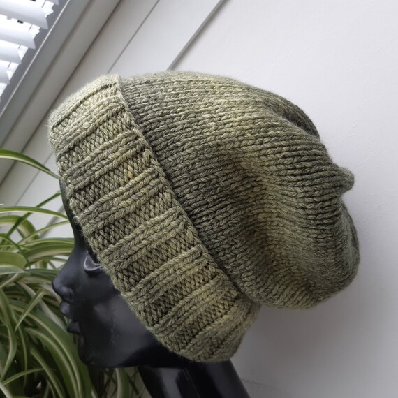 Dark Green Knit Hats Women Gray Green 