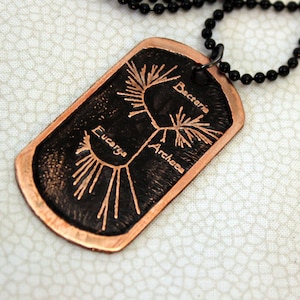 Phylogenetic Tree of Life Pendant Etched in Copper