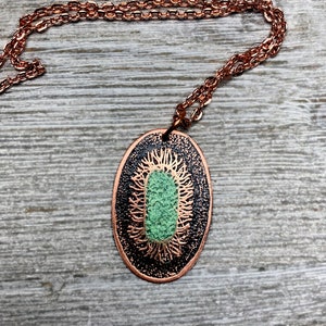 Bacterium Klebsiella Etched Copper Necklace