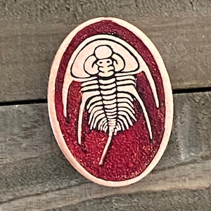 Etched and Colored Copper Olennellus Trilobite Design Lapel Pin or Tie Tack