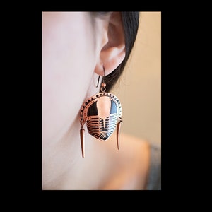 Etched and formed Copper Cryptolithus Trilobite Earrings image 1