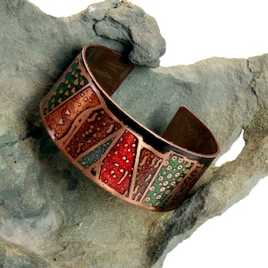 Geologic Stratigraphic Column Cuff BraceletEtched & Colored Copper