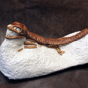 Fossil Crocodile Hoplosuchus Cast Sculpture