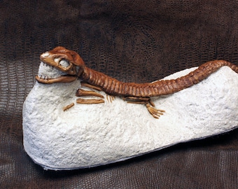 Fossil Crocodile Hoplosuchus Cast Sculpture