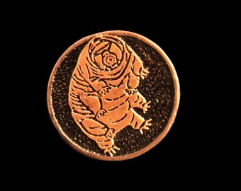 Etched Copper Lapel Pin / Tie Tac with Tardigrade Design