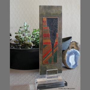 Etched and Colored Copper  on Slate Geologic Cross Section of the Grand Canyon Plaque