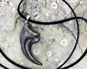 Cold Cast Bronze Allosaurus Claw Pendant Necklace