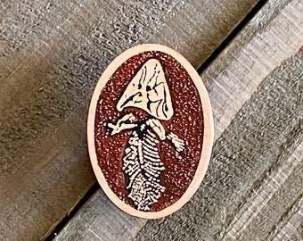 Etched and colored CopperFossil Tiktaalik Design Lapel Pin or Tie Tack