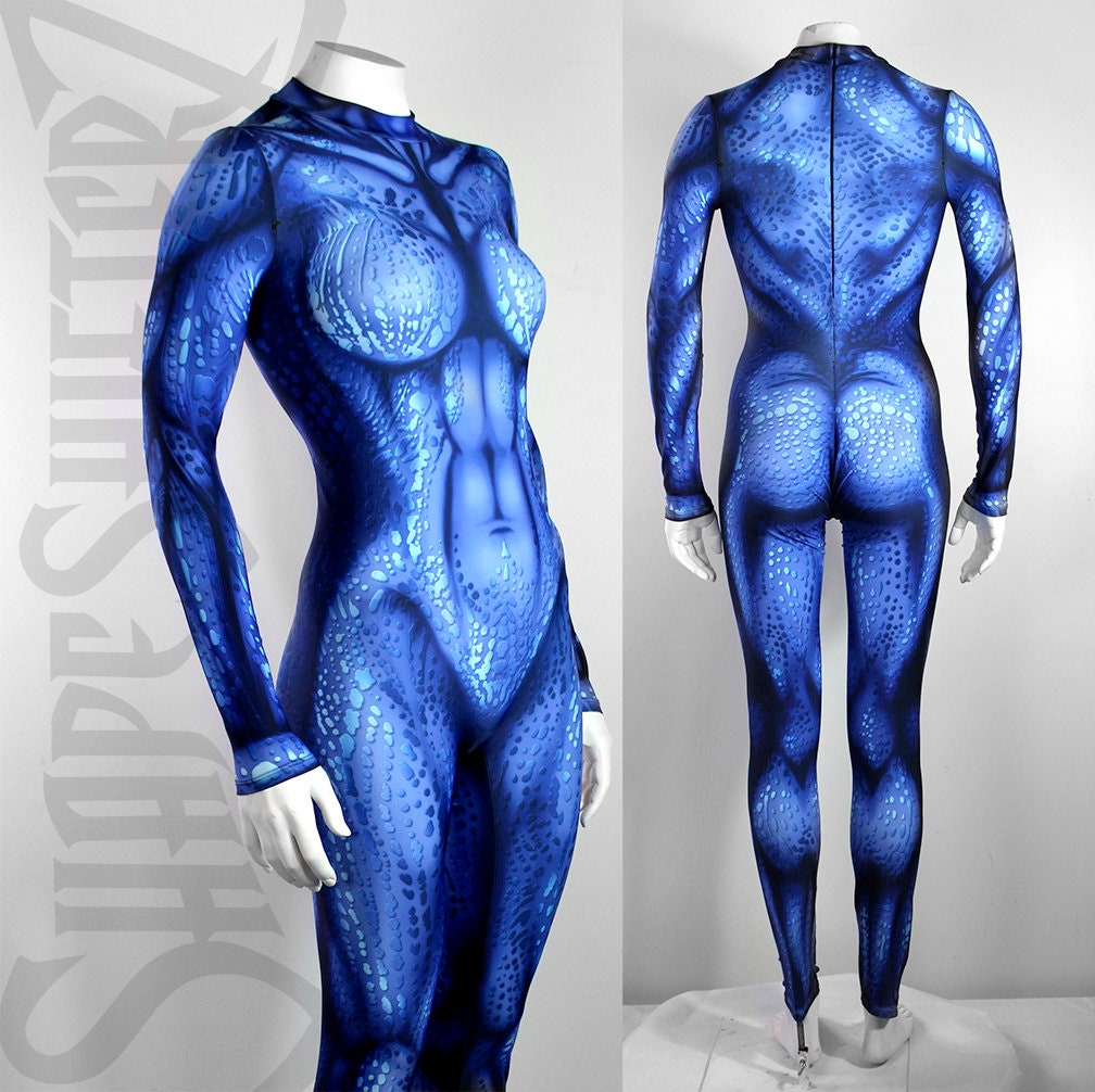 Full Body Blue Spandex Suit