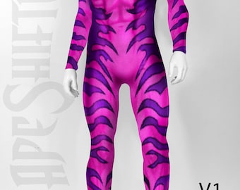 Men's Cheshire Cat - PINKs or Blues -  Bodysuit for Halloween or working out.