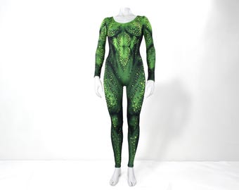Women's Mermaid Water Spirit Pull Up Catsuit - Scoop Neck Costume