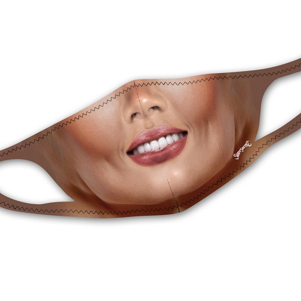 Perfect Smile Face Mask | Deep Rich Skin | Cool, Stretchy, Washable, & Reusable Face Masks